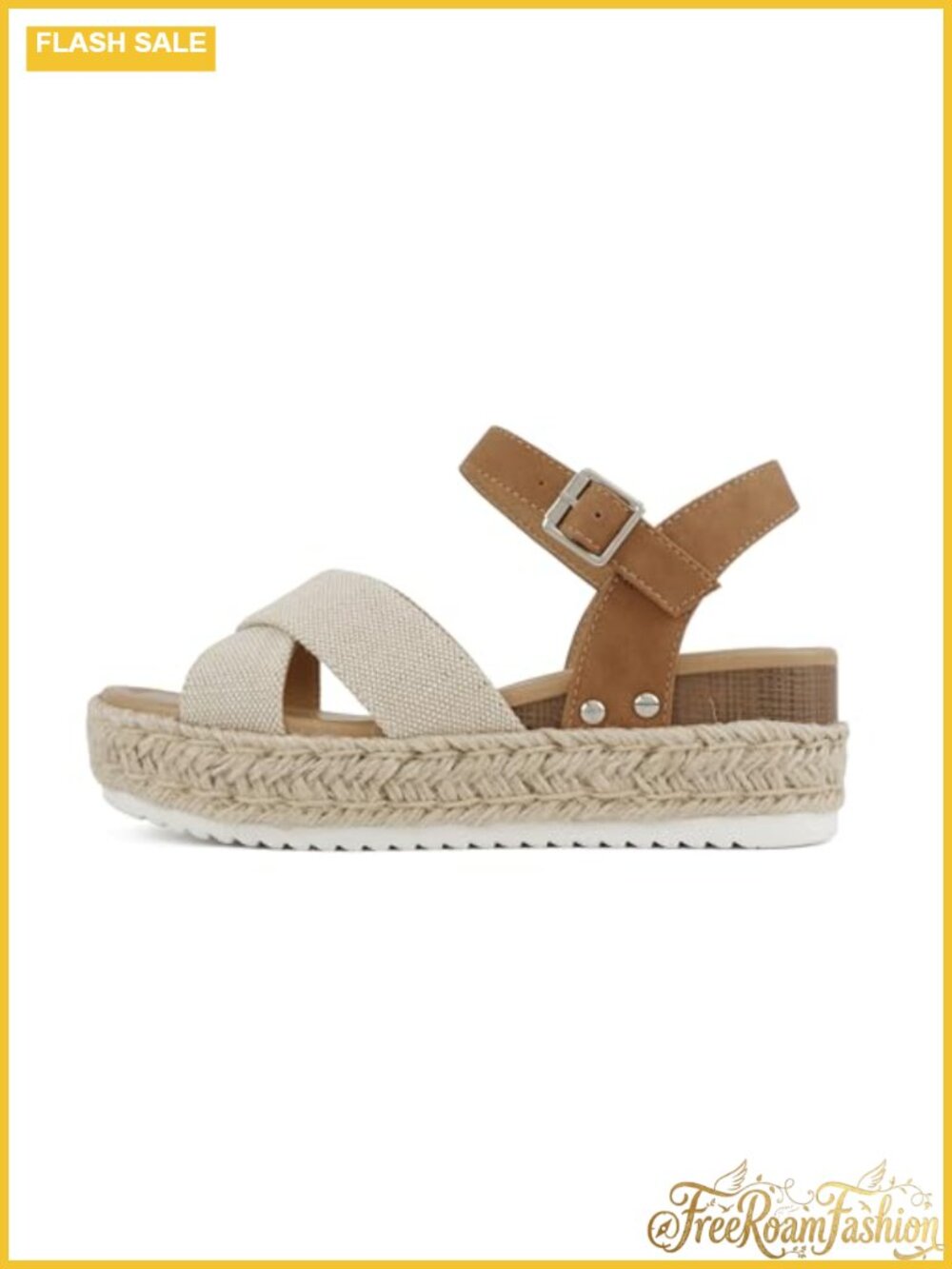 Women Platform Espadrille Wedge Sandal Adjustable Ankle Strap Open Toe